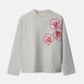 POM Amsterdam Sweaters SWEATER - Floral Grey Melange