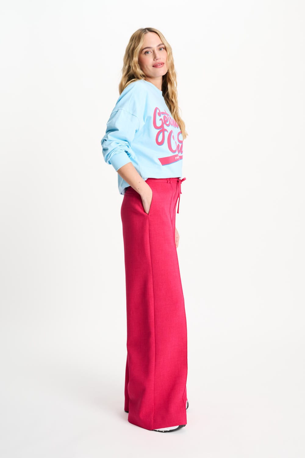 POM Amsterdam Sweaters SWEATER - Getaway Crew Blue Mist