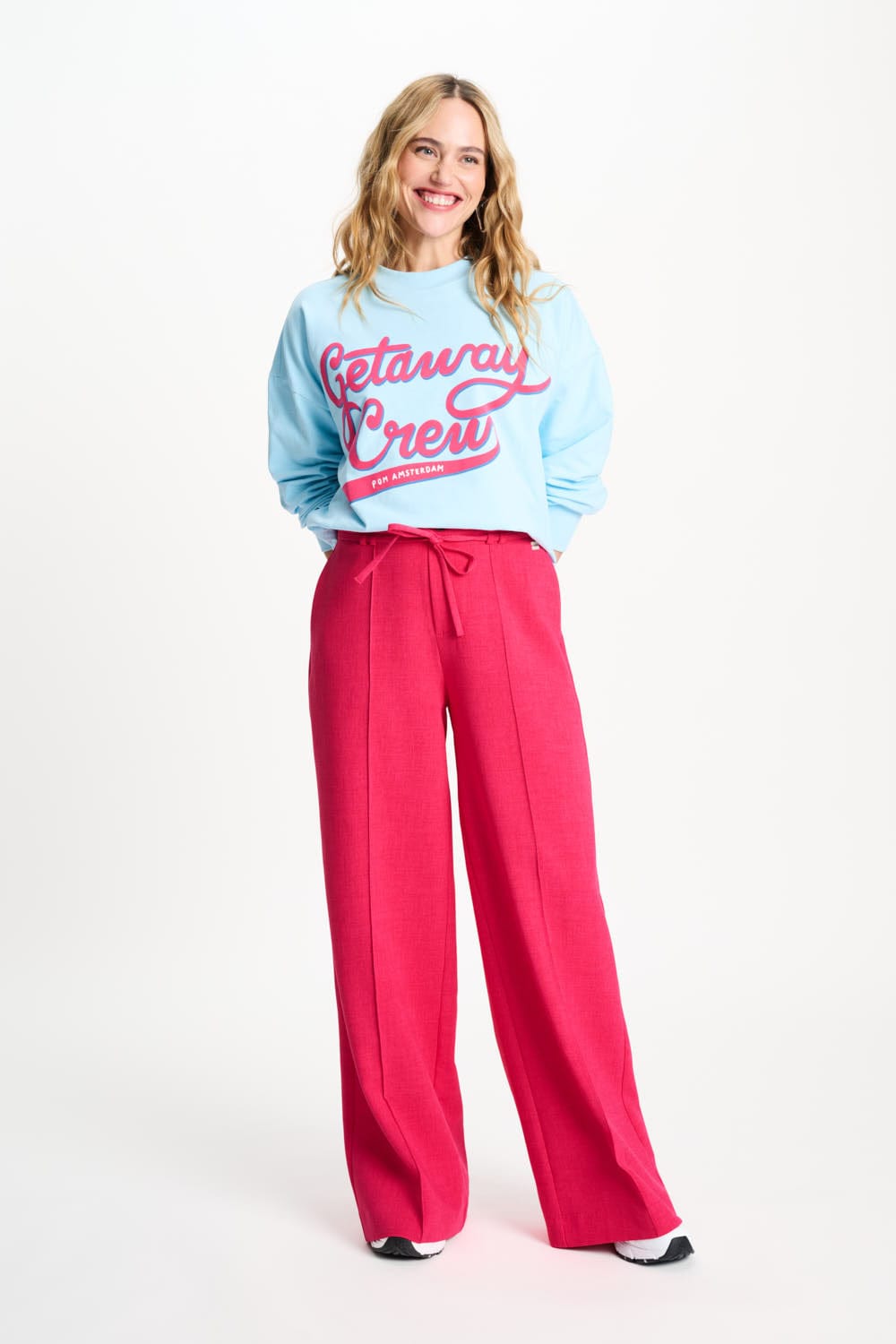 POM Amsterdam Sweaters SWEATER - Getaway Crew Blue Mist