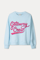 POM Amsterdam Sweaters SWEATER - Getaway Crew Blue Mist