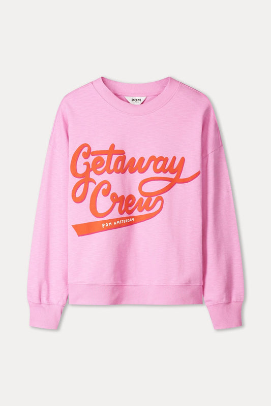 POM Amsterdam Sweaters SWEATER - Getaway Crew Pink
