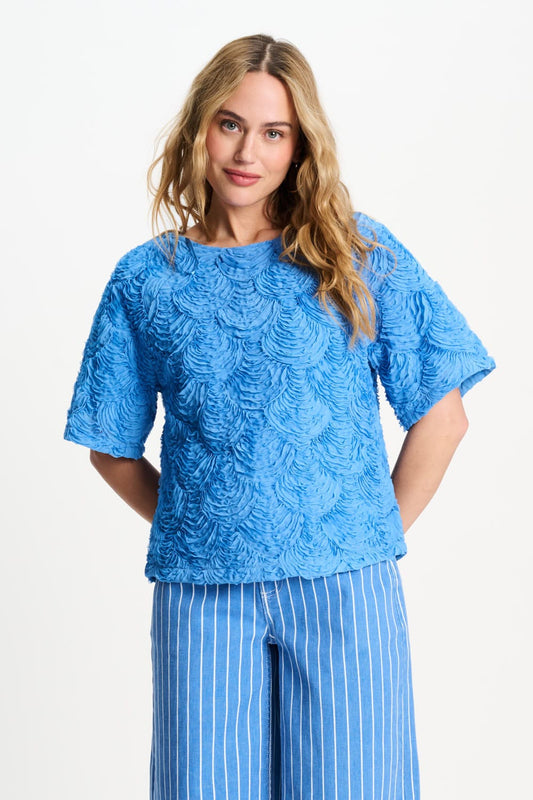 POM Amsterdam Tops Blue / 34 TOP - Flora Smashing Blue