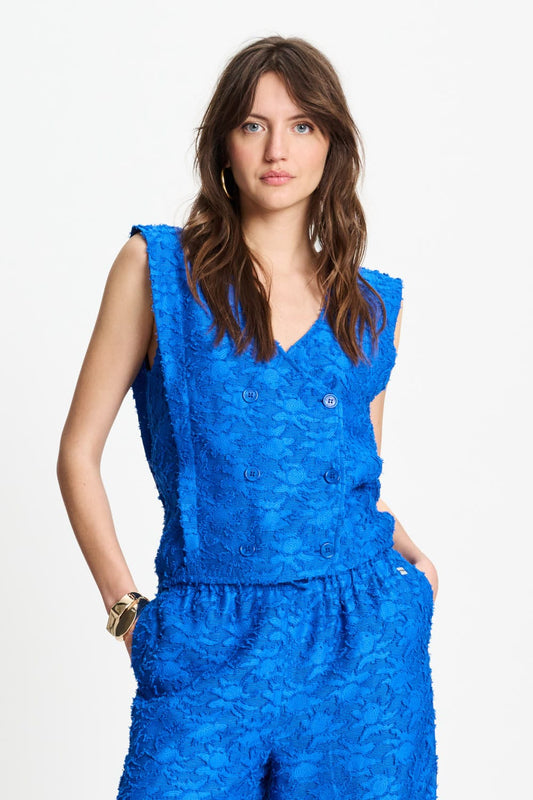 POM Amsterdam Tops Blue / 34 TOP - Ocean Blue Jacquard