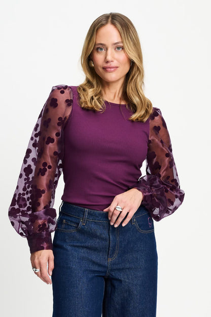 POM Amsterdam Tops Purple / 34 TOP - Britt Dark Plum