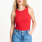 POM Amsterdam Tops TANKTOP - Rib Bloom Red