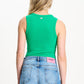 POM Amsterdam Tops TANKTOP - Rib Palm Green