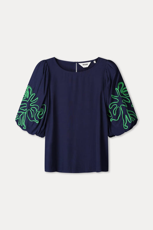 POM Amsterdam Tops TOP - Beach Vibes Tape Night Blue