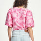 POM Amsterdam Tops TOP - Floral Jacquard Raspberry