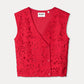 POM Amsterdam Tops TOP - Lace Bloom Red