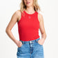POM Amsterdam Tops TOP - Rib Bloom Red