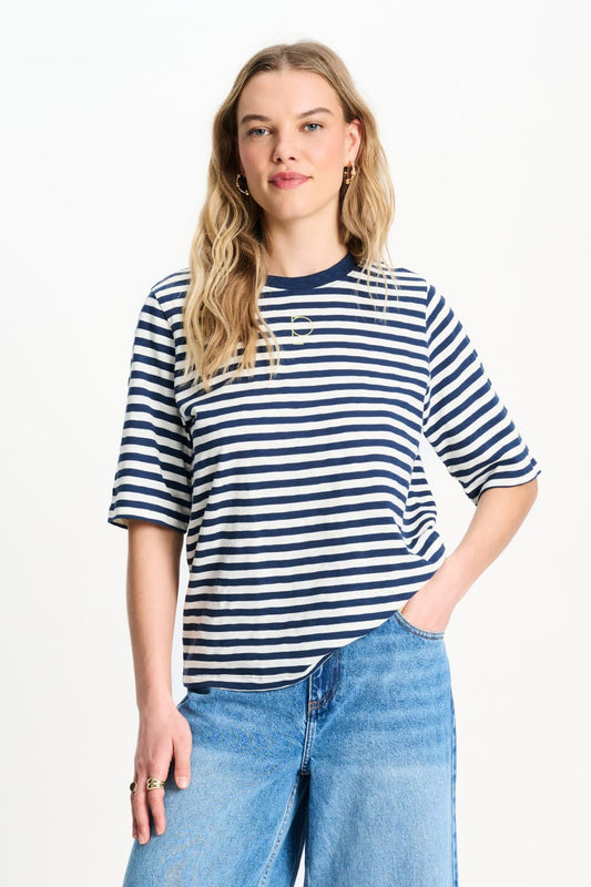 POM Amsterdam Tshirts Multi colour / 34 TSHIRT - Striped Blue White