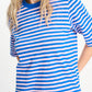 POM Amsterdam Tshirts TSHIRT - Stripe Blue Pink