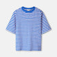 POM Amsterdam Tshirts TSHIRT - Stripe Blue Pink