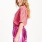 POM Amsterdam Tshirts TSHIRT - Stripe Orange Pink