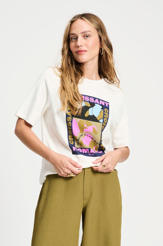 POM Amsterdam Tshirts White / 34 TSHIRT - Croissant Romance