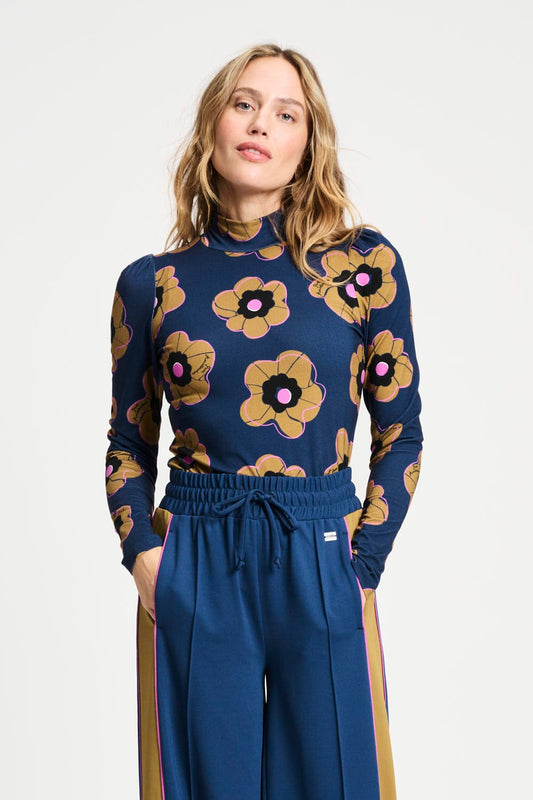 POM Amsterdam Turtlenecks Blue / 34 TURTLENECK - Fleurs Parfaites