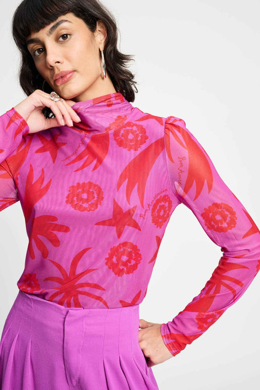 POM Amsterdam Turtlenecks Pink / 34 TURTLENECK - Splashing Fireworks