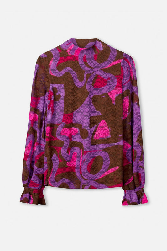 POM Amsterdam Turtlenecks TURTLENECK - Ruby Lace Colourful Bows